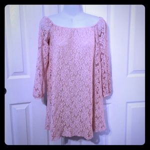 Free Press Womens lace tunic top Small offshoulder